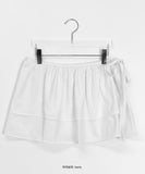 [BAONHAUS] Poporing Tiered Shirring Layered Wrap Mini Skirt