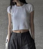 Popu Summer Knit Short Sleeve T-shirt
