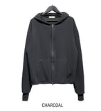 Henne warmer layered two way hoodie zip-up