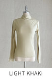 Tight Creamy Half-Neck Basic T-shirt