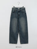 [unisex] Wensi Vintage Cat Washing Wide Denim Pants