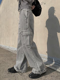 Muscle Cargo Denim Wide Pants