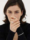 Champagne Full Moon Silver Clean Ring