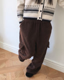 Moles Fluffy Fleece Wide Cargo Pocket Pants