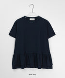 Vimin Color Frill Tiered Short Sleeve Tee