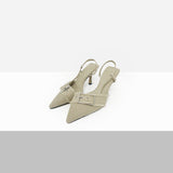 Minan Buckle Stiletto Sling Back Heels