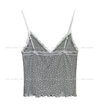 Marie Flower Lace Ruffle Crop Sleeveless