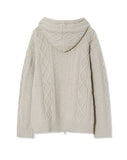 Grain Fisherman Knit Hooded Zip-Up