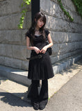 [MADE] Duran Amore Square Neck Shirring Short Sleeve T-Shirt