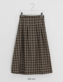 [BAONHAUS] Polunk Peach Fuzz Check Banding Long Skirt