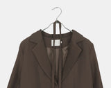 [Belt SET] Vichy Lapel Collar Overfit Blazer Jacket