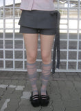 Micon Ribbon Strap Mini Skirt Pants