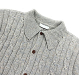 Molded Cable Collar Cardigan