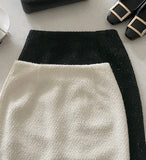 Mittel See-Through Pearl Tweed Long Skirt