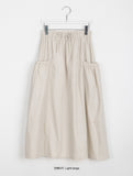 Peuin Banding Shirring Pocket Long Skirt