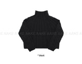(WOOL) CABLE HIGH-NECK KNIT