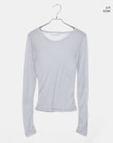 Leli See-Through Round Neck Long Sleeve T-Shirt