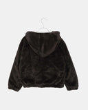Tsuha Fur Hooded Lining Quilted Loose Fit Zip-Up Jacket