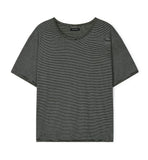 [LANARCH] Stripe U-Neck Short Sleeve T-Shirt