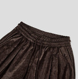 Melts velvet pintuck wide banding pants