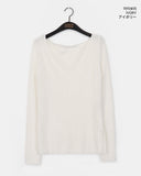 Saff Fur Slit Button Boat Neck Knit T-shirt