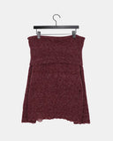Smin wool mohair fold off-shoulder knit