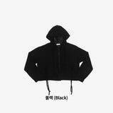 Beuneo see-through string hooded zip-up