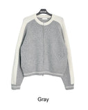 Oz Varsity Balloon Knit Zip Up
