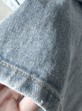 Necked raw damaged denim