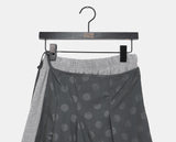 Kiko Dot Nylon Layered Pleated Midi Skirt