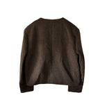 Objet Wool Check Round Jacket