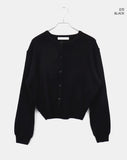 Pimu Basic Round Neck Loose Fit Long Sleeve Knit Cardigan