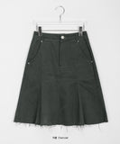 Kalon Peach Fuzz Cutting Midi Skirt