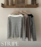 Demu Stripe Boat Neck Knit