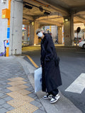 Long Maxi Overfit Hooded Trench Coat