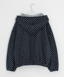 Moyan Dot Hood Fleece Zip-Up Jumper