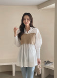 Moileen Layered Knit Shirt Blouse
