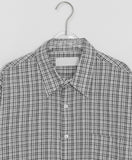[Unisex] Tevin Check Seersucker Short Sleeve Over Shirt