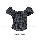 Ien shirring puff off-shoulder short sleeve