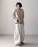 Personal Wool Round Cardigan