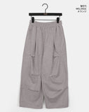 Chobi Rivet Pleated Pin Tuck Brushed Pants