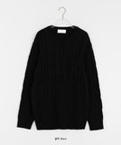 [unisex] Ponko over cable knit