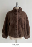 Berel High-Neck Eco Fur Mink Jacket