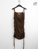 [MADE] Mark Pleated Wrap Shirring Layered Mini One Piece