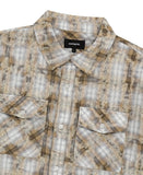 BLEACHED RAW-CUT CHECK SHIRT