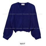 [U-BASIC] Basic Balloon Cropped Cardigan