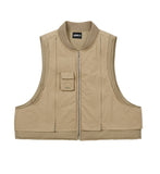 Layered Padded Zip Up Vest