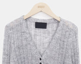 BL Button Point Ribbed Slim Cardigan