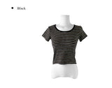 Boda Stripe Color Matching Daily Short Sleeve T-shirt