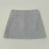 Soft Fur Fluffy Back Banding Mini Skirt